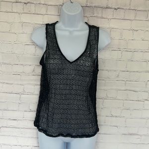 Vintage The Limited bejeweled sequin sheer top size large